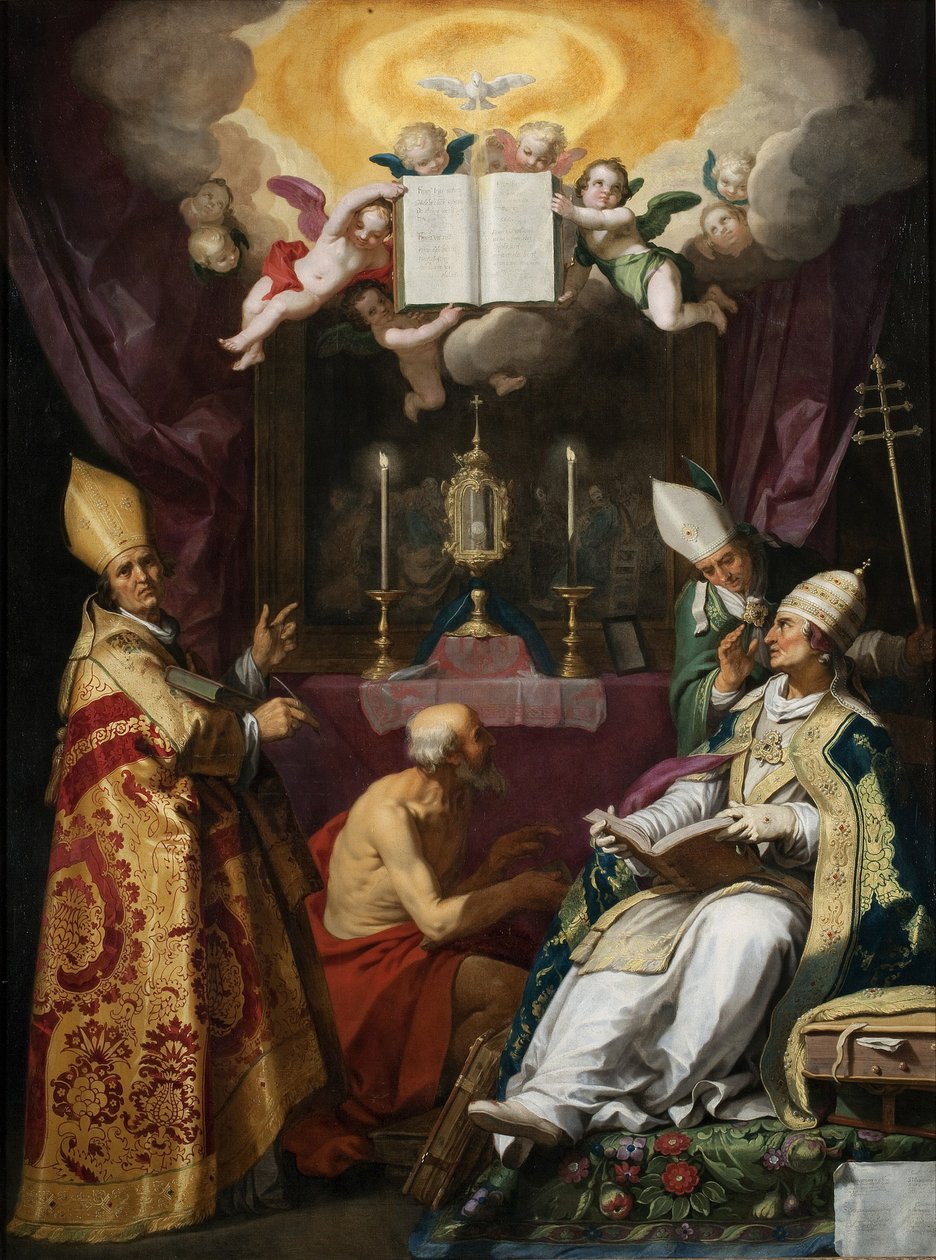 Den latinska kyrkans fyra fäder av Abraham Bloemaert