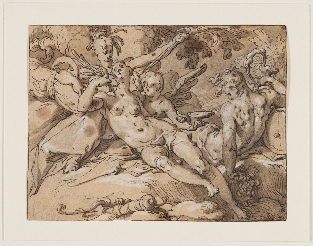 Venus och Bacchus (utan Ceres och Bacchus skulle Venus frisera) av Abraham Bloemaert