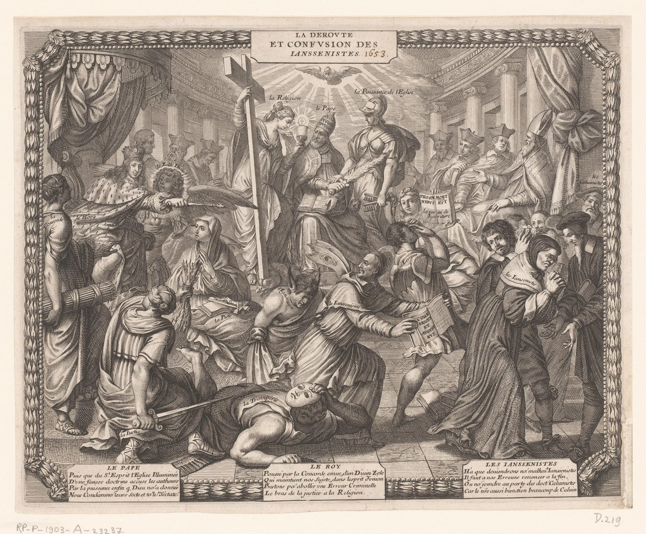 Jansenisternas reträtt La Deroute et Confusion des Iansenistes. (titel på objekt) av Abraham Bosse