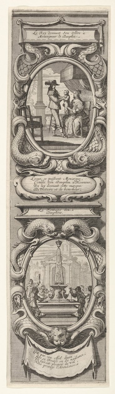 Allegorier till ära av Dauphinens födelse, ca. 1638. av Abraham Bosse