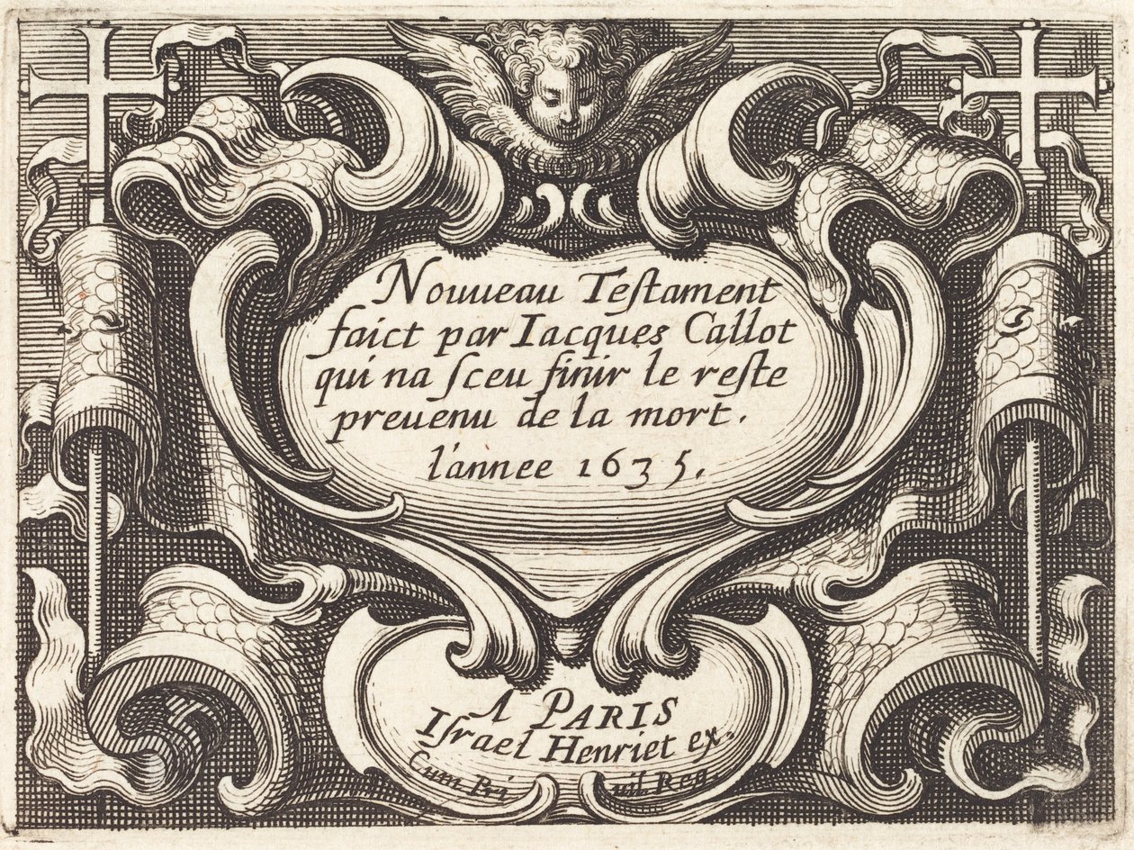 Frontispice till Callots "The New Testament" av Abraham Bosse
