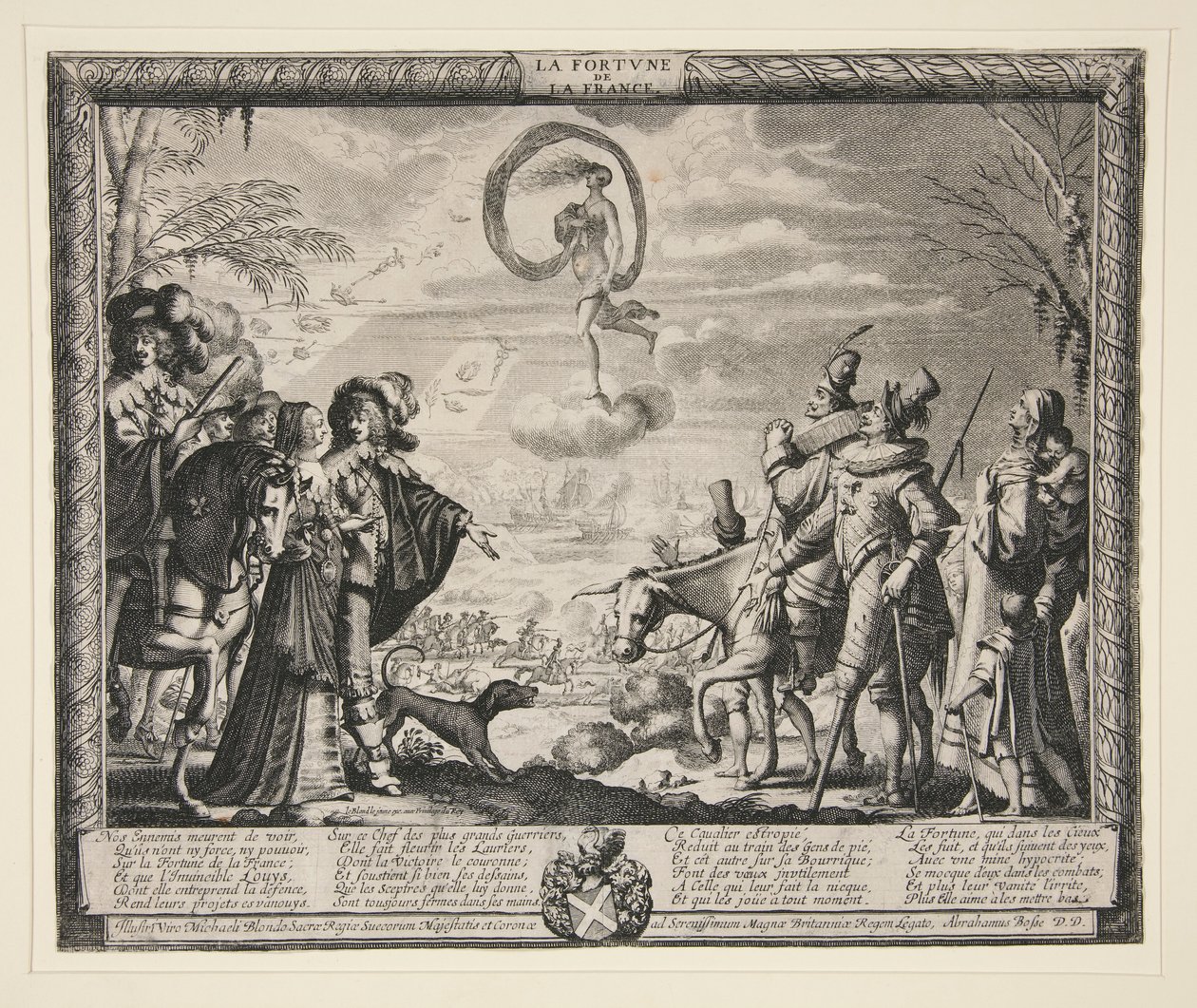 La Fortune de la France, från en uppsättning av 4 tryck av Abraham Bosse