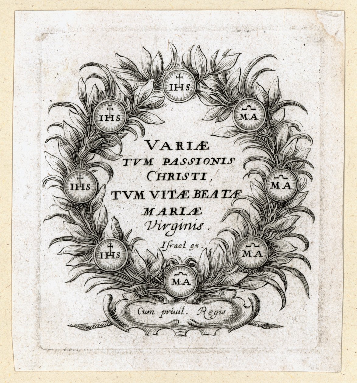 Les Miracles de la Passion. Frontiktavla till Callots ... (gravyr) av Abraham Bosse