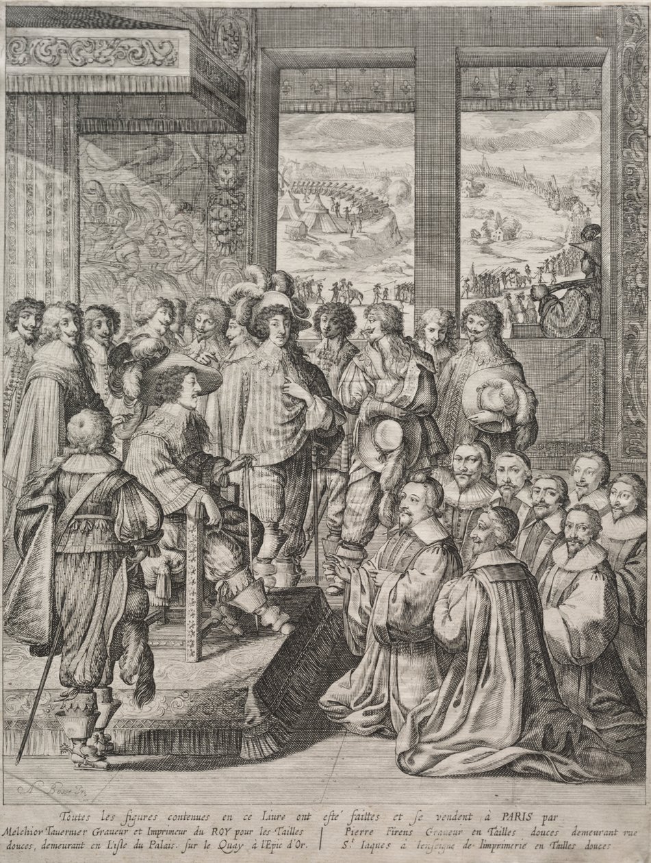 Ludvig XIII tar emot en deputation av magistrater av Abraham Bosse