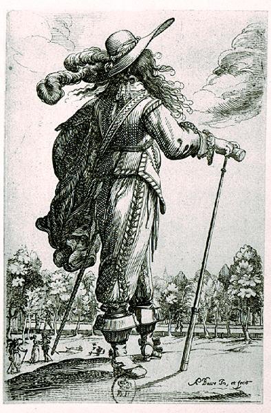 Manlig kostymillustration (gravyr) (s/v foto) av Abraham Bosse