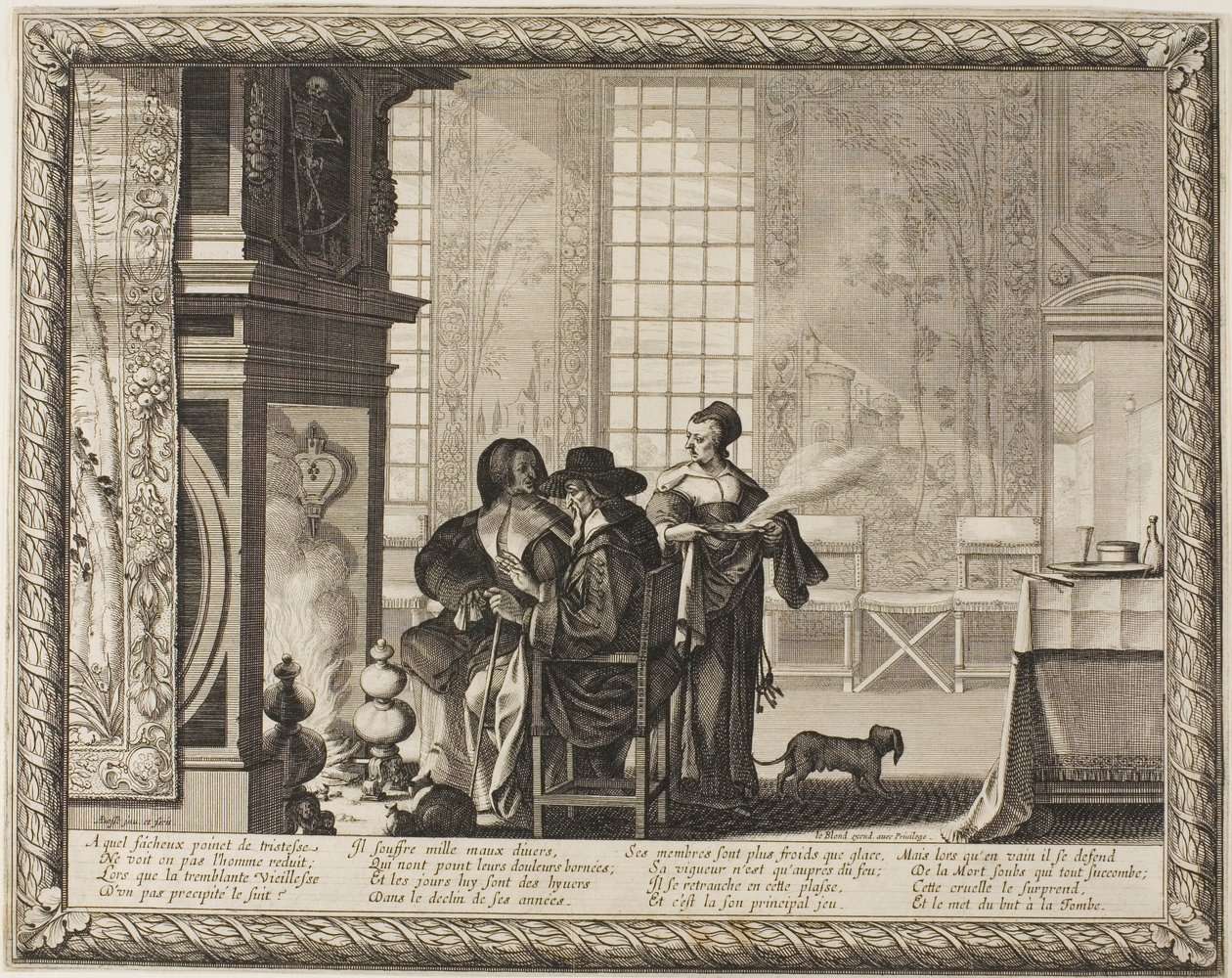 Old Age, tavla fyra från Depicing the Four Ages of Man av Abraham Bosse