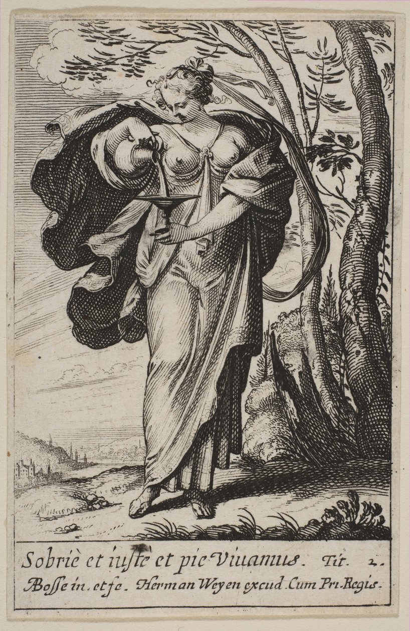 Måttlighet, 1636. av Abraham Bosse