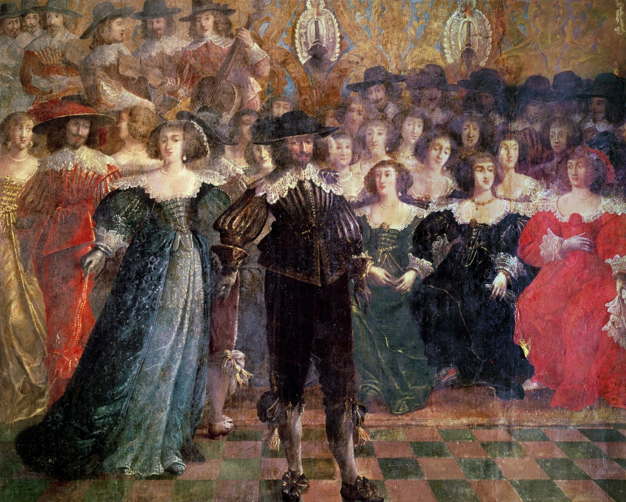 Court Ball (väggmålning) (detalj) av Abraham Bosse