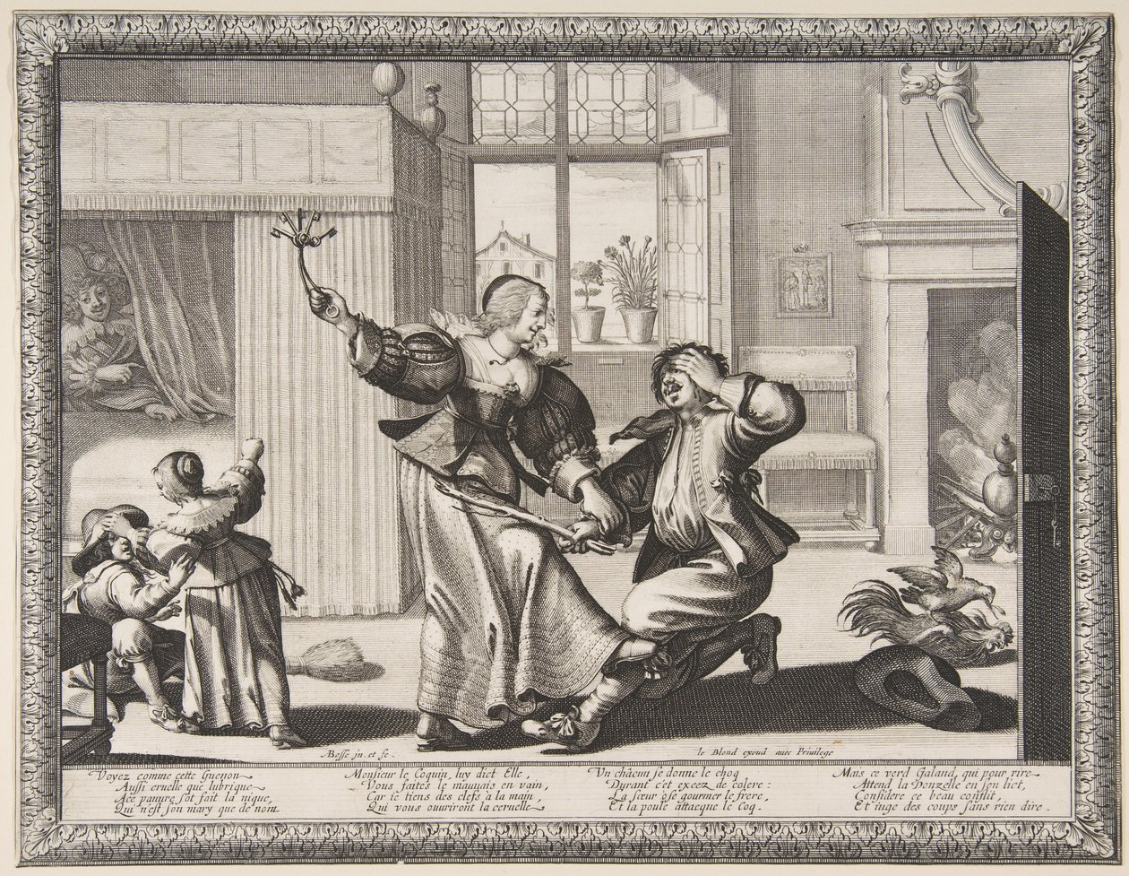 The Husband-Beater, ca 1633 (etsning och gravyr) av Abraham Bosse