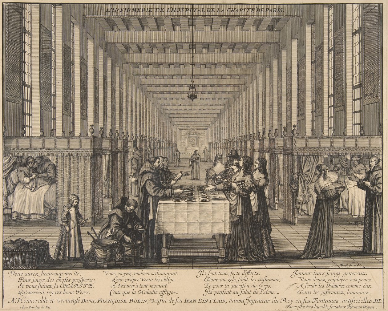 Sjukhuset på Hospital of Charity, ca. 1639. av Abraham Bosse