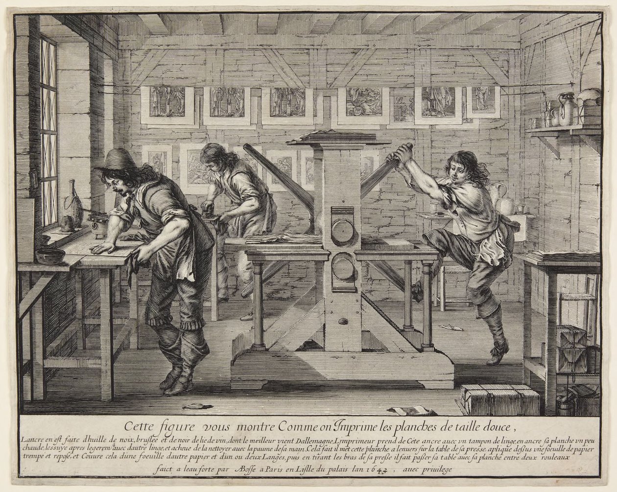 The Printing of Copper Plates (Koppartryckaren) av Abraham Bosse
