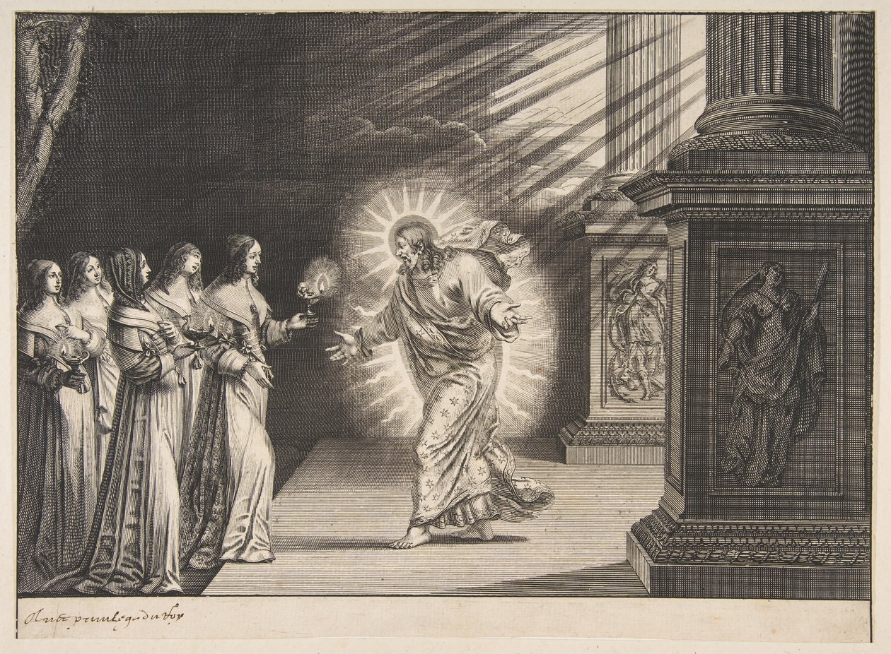De vise jungfrurna före Kristus, ca. 1635. av Abraham Bosse