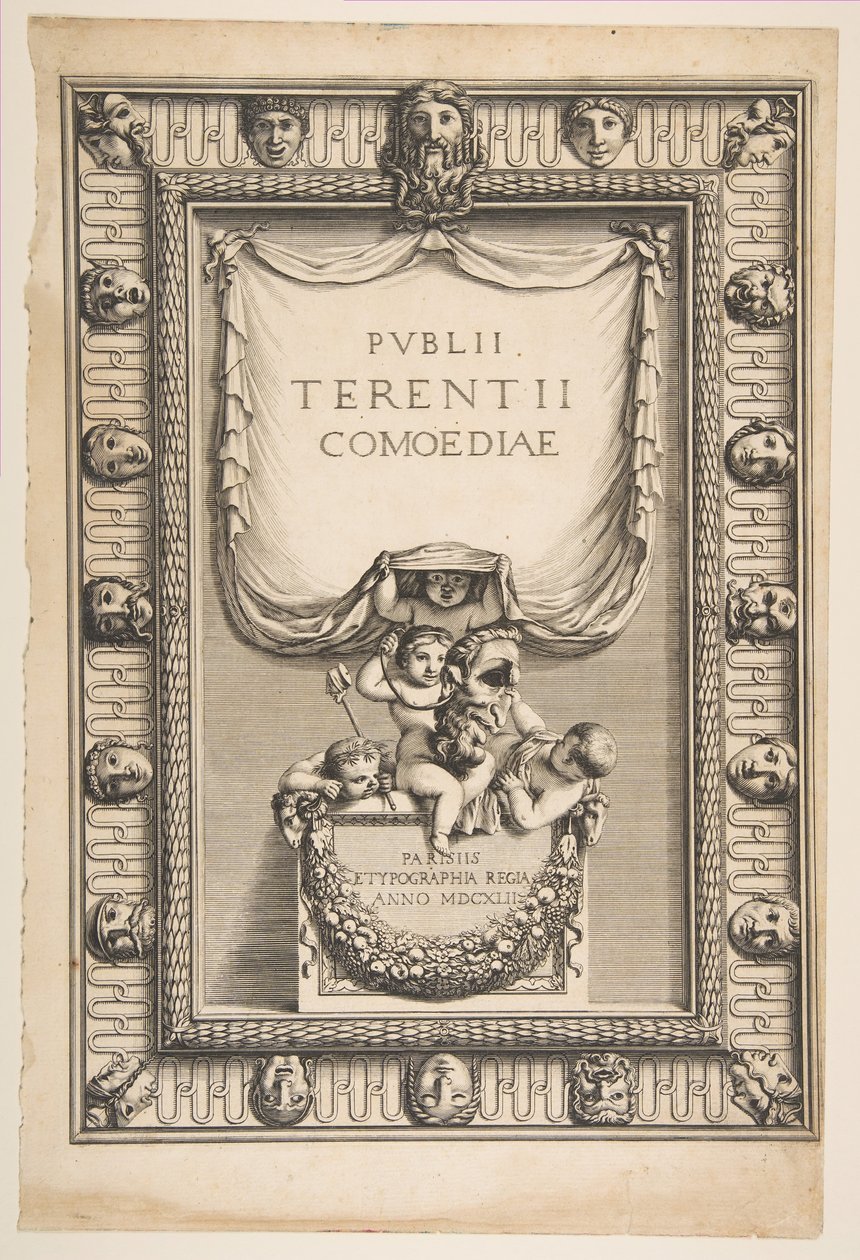 Titelsida: Komedier av Terence Publii Terentii Comoediae, 1642. av Abraham Bosse