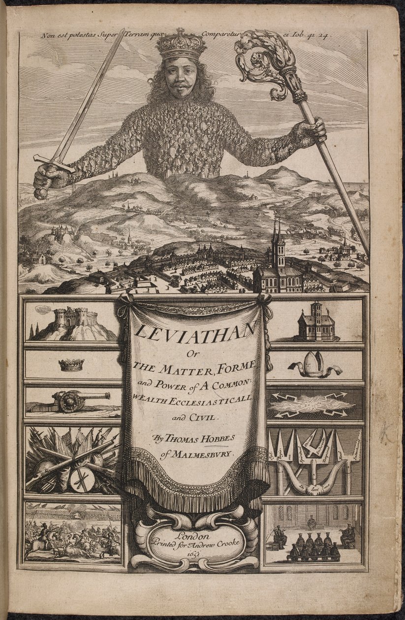 Titelsidan för "Leviathan, eller The Matter, Forme, & Power of a Common-Wealth Ecclesiasticall and Civill" av Thomas Hobbes av Abraham Bosse