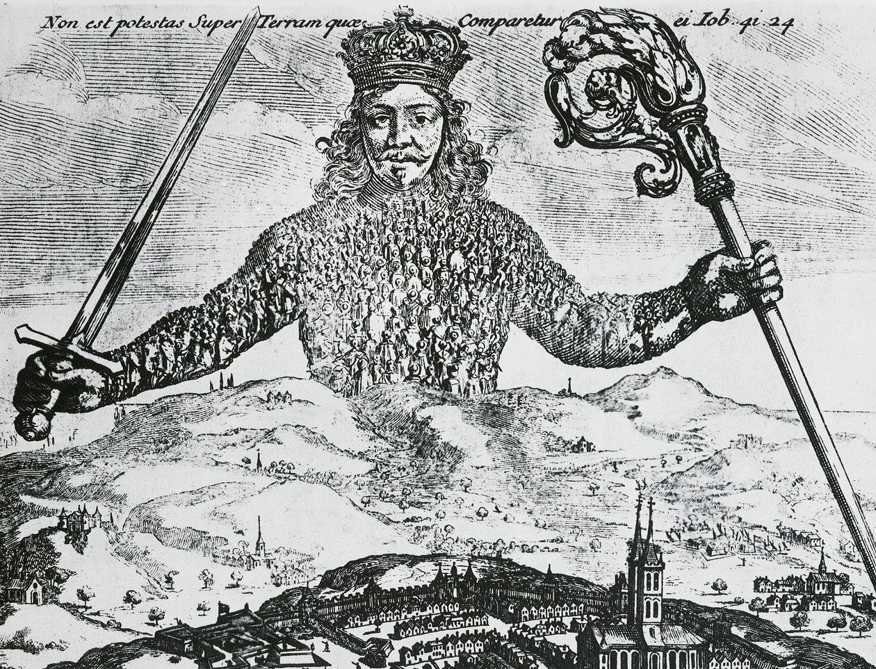 Titelsidan för "Leviathan, eller The Matter, Forme, & Power of a Common-Wealth Ecclesiasticall and Civill" av Thomas Hobbes av Abraham Bosse