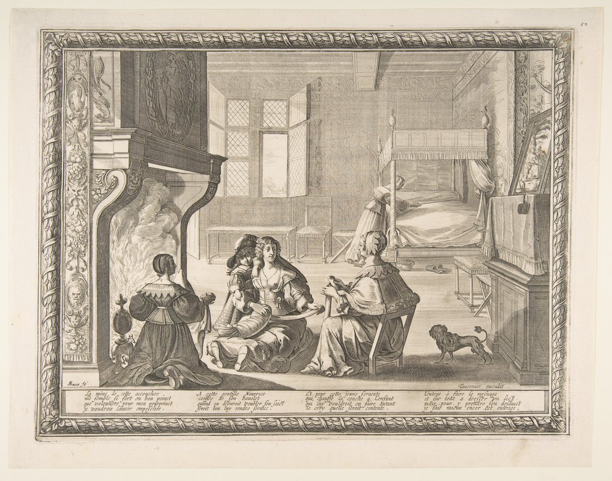 Besök av Nursemaid av Abraham Bosse