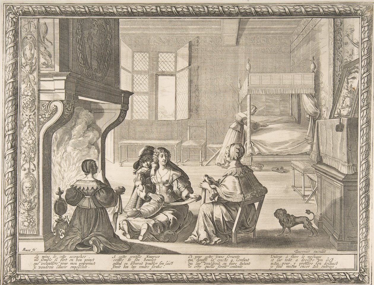 Besök av Nursemaid, 1633. av Abraham Bosse