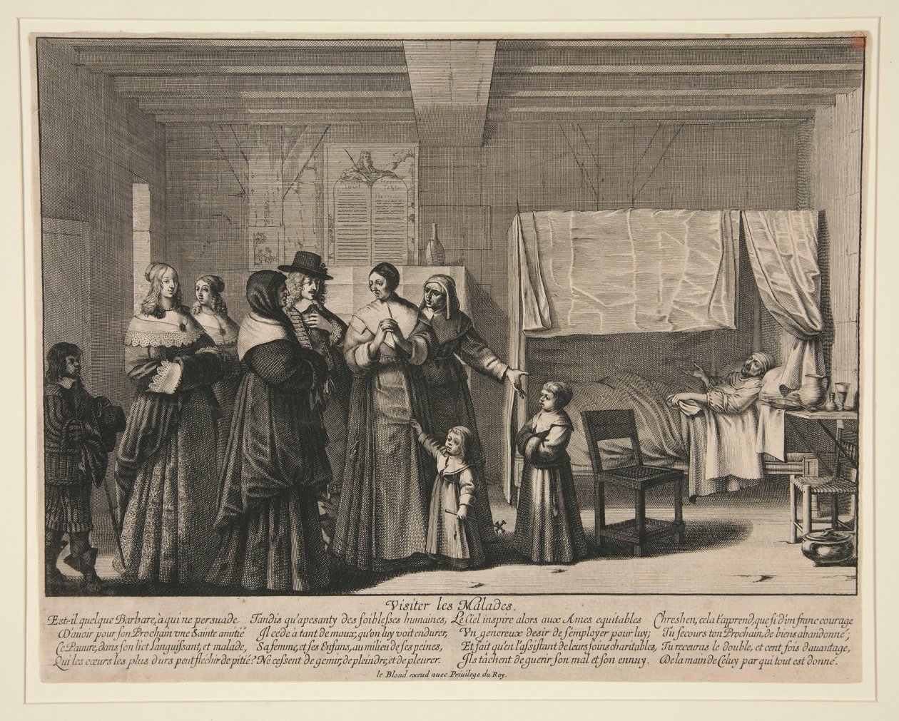 Visiter les Malades, från Seven Works of Mercy av Abraham Bosse
