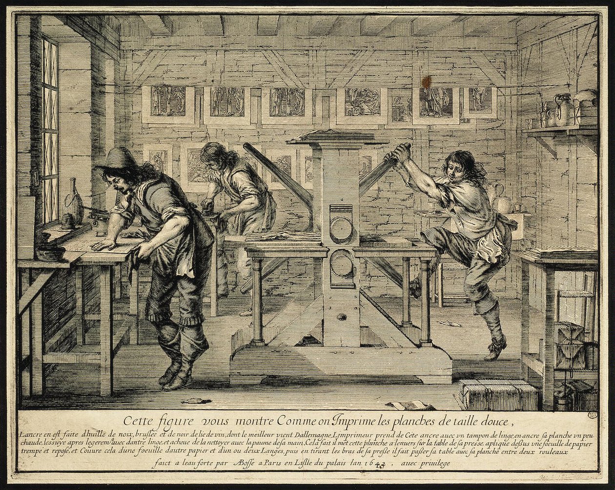 En gravörs verkstad, 1642 av Abraham Bosse