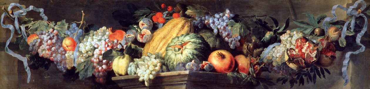 Fest av frukter och blommor (olja på duk) av Abraham Brueghel