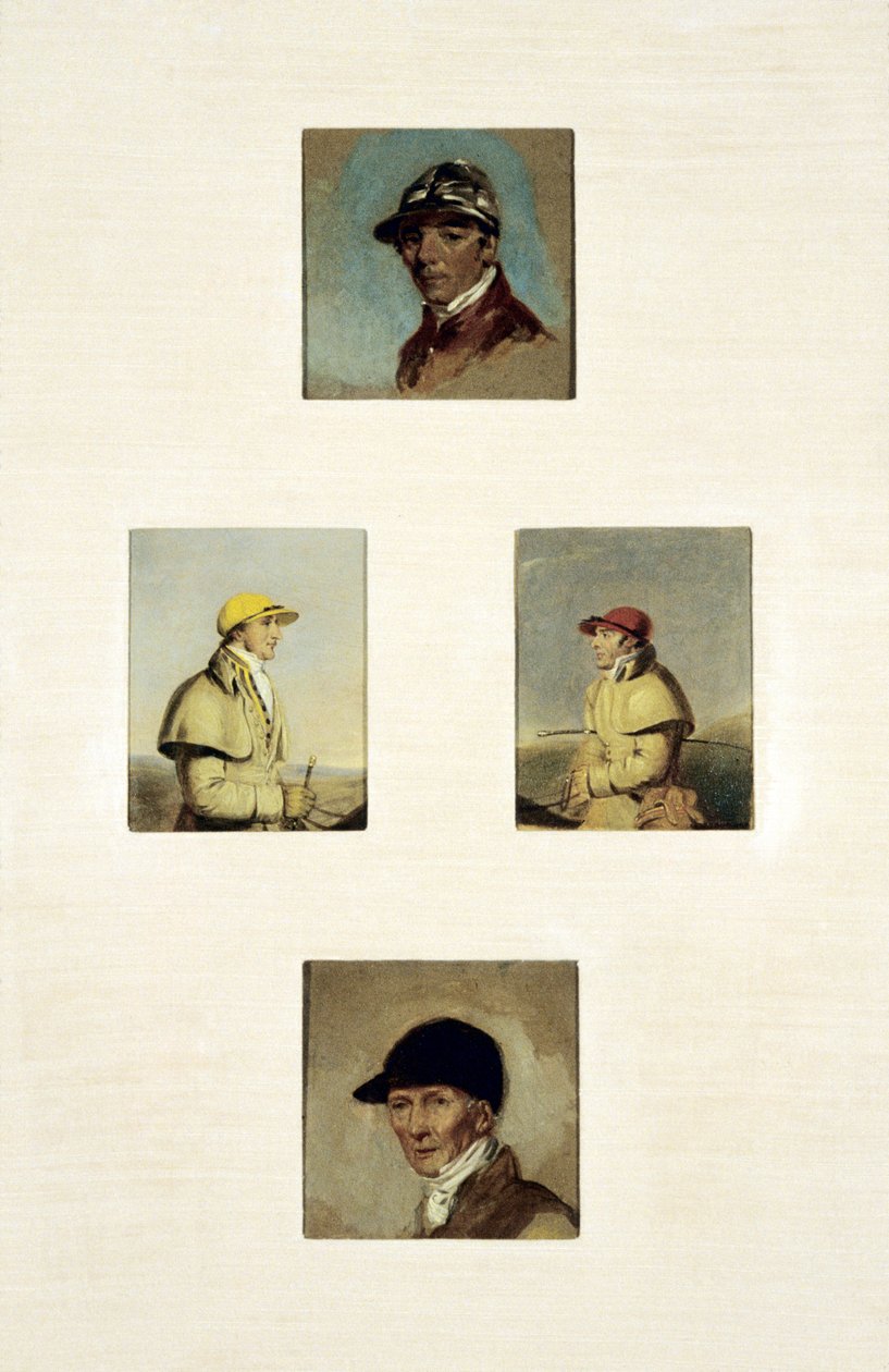 Studier av jockeyer (olja på duk) av Abraham Cooper