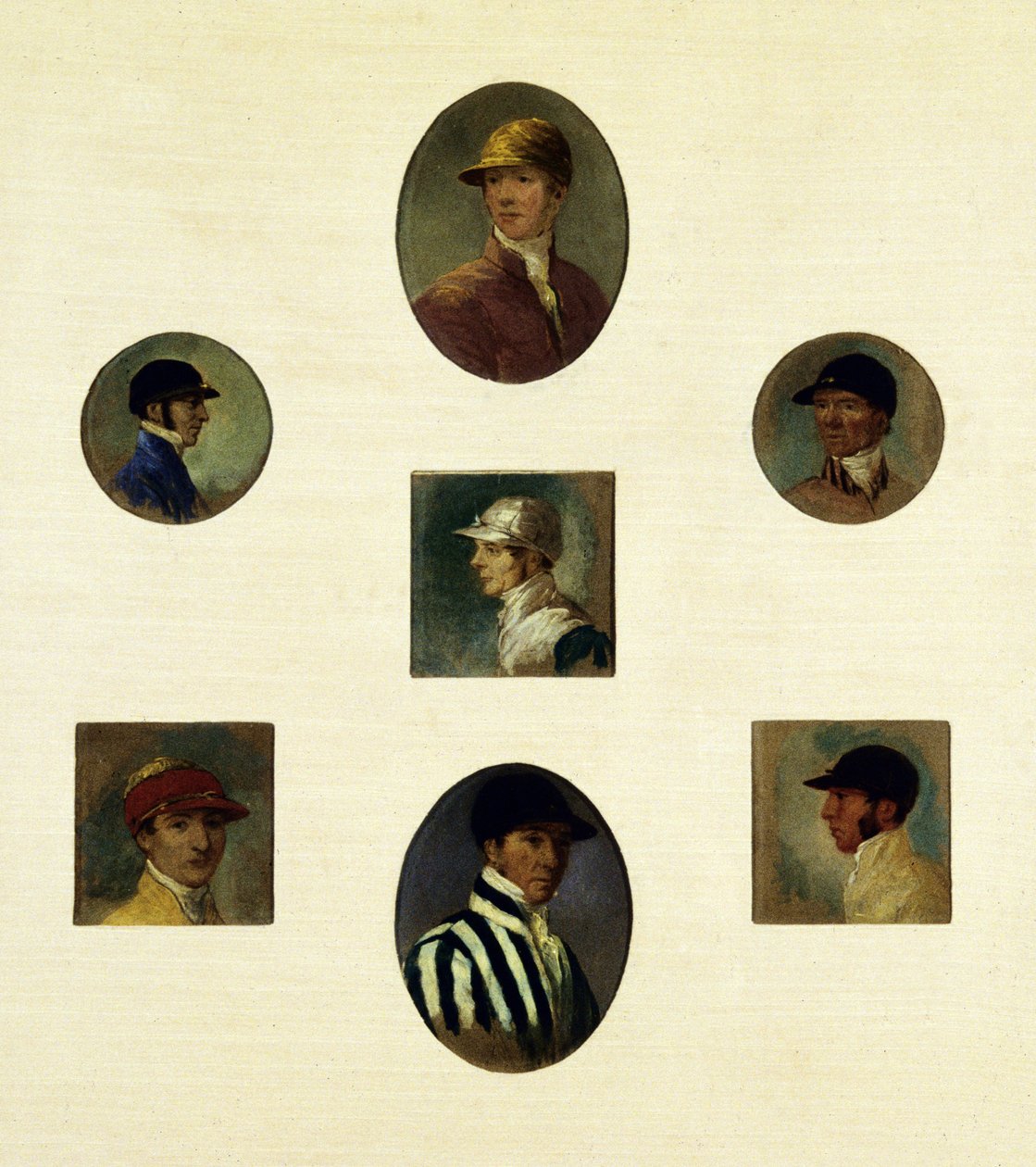 Studies of Jockeys, c.1830 (olja på duk) av Abraham Cooper