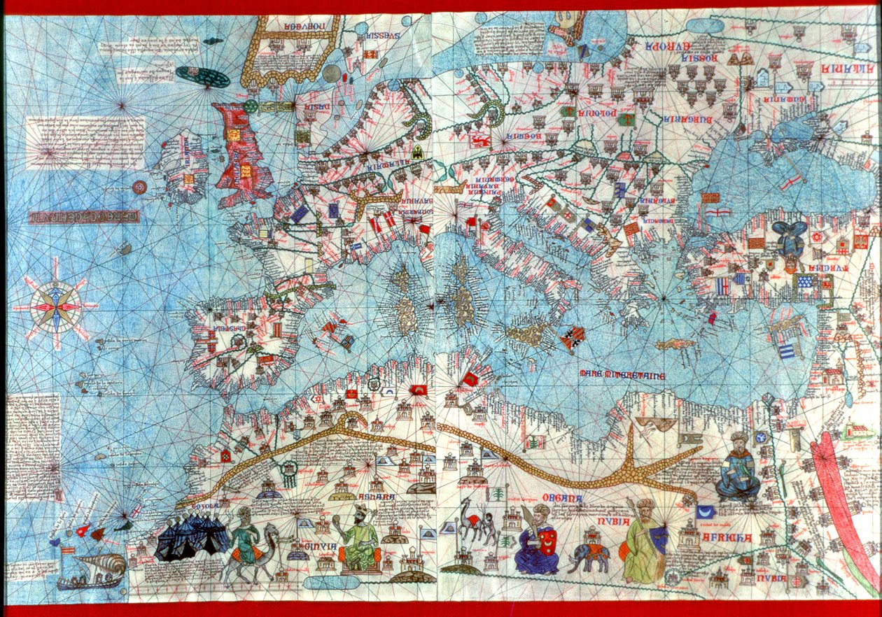 Katalansk Atlas,1375 (karta) av Abraham & Cresques Jehuda (1360-1410) Cresques