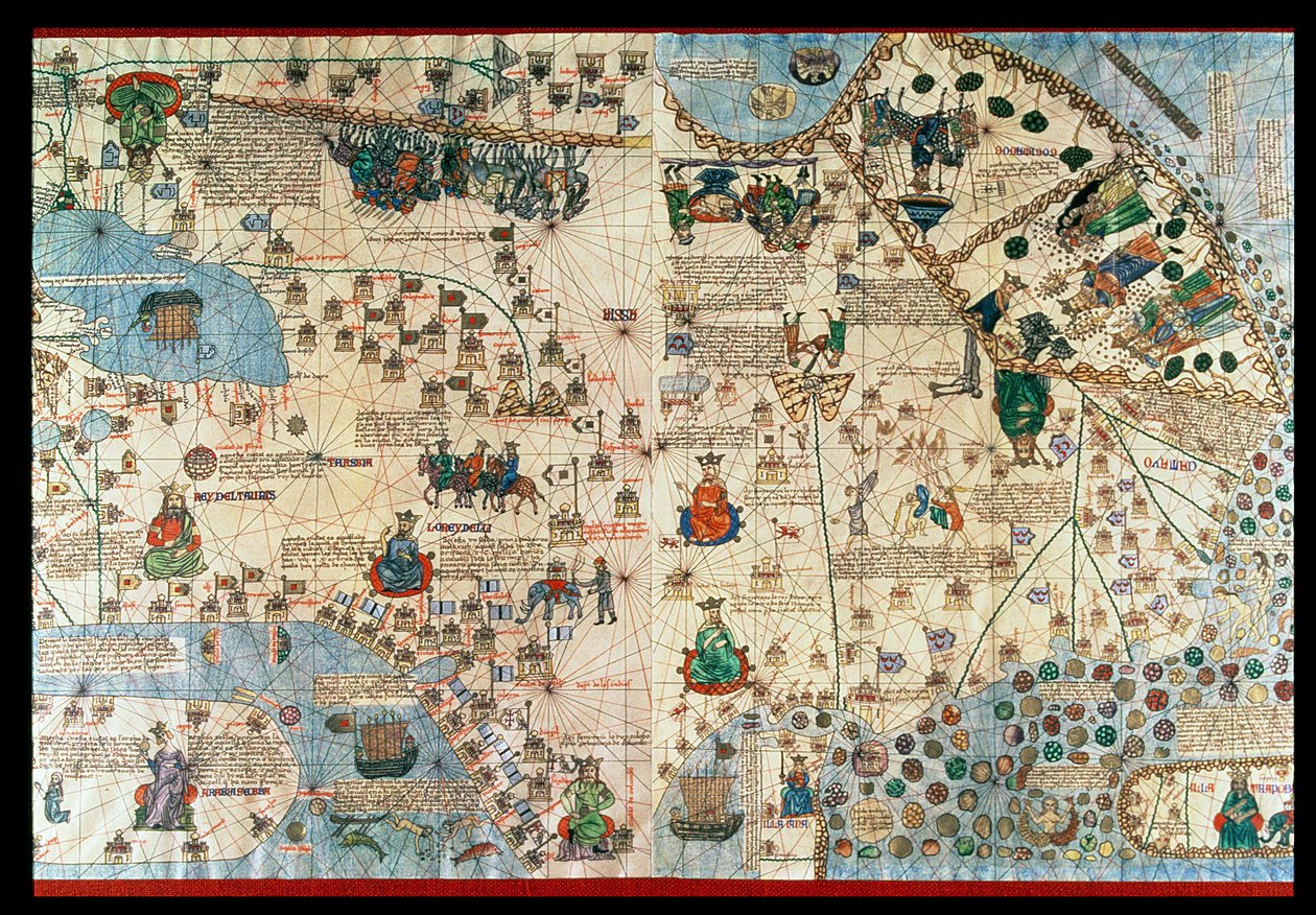 Katalansk Atlas,1375 (karta) av Abraham & Cresques Jehuda (1360-1410) Cresques