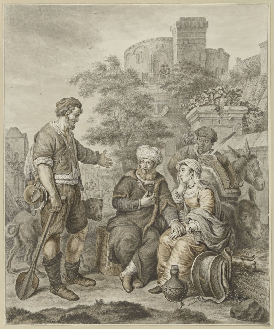 Leviten och hans bihustru i Gibea av Abraham Delfos