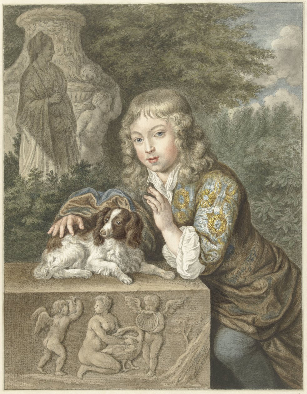 Pojke med hund av Abraham Delfos