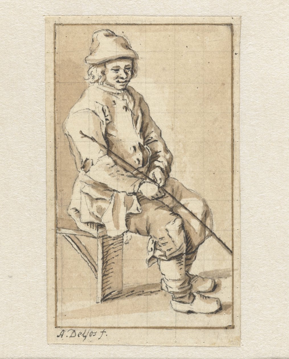 sittande man av Abraham Delfos