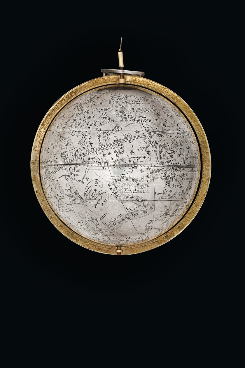 Två exceptionella jordklot och himmelska jordklot, med stöd av Hercules och Atlas, Augsburg, 1697-99 av Abraham Drentwett