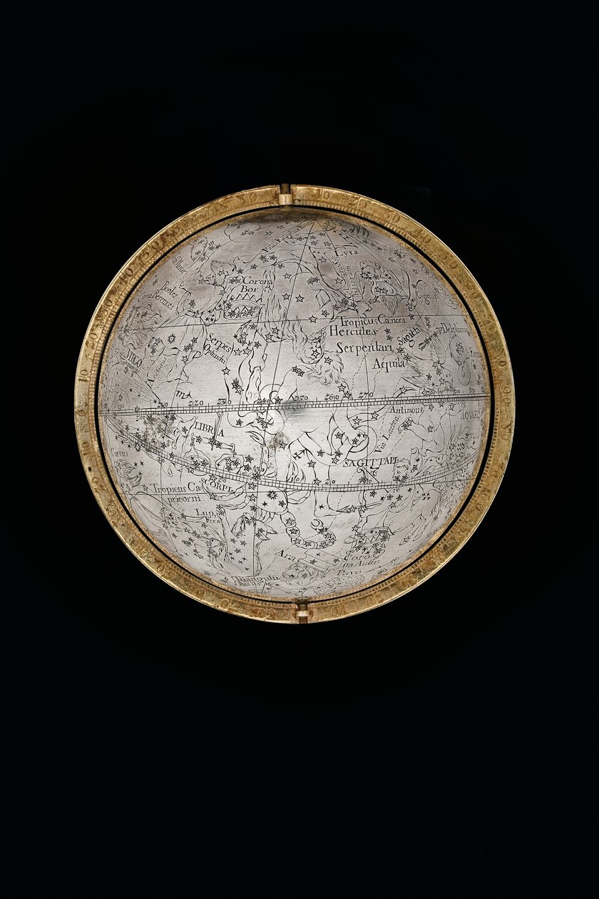 Två exceptionella jord- och himlaklot, med stöd av Hercules och Atlas, Augsburg av Abraham Drentwett