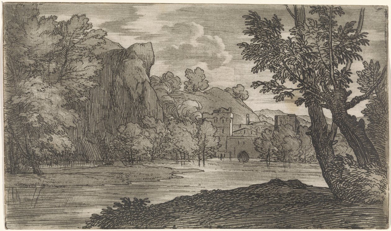 Landskap med flod av Abraham Genoels