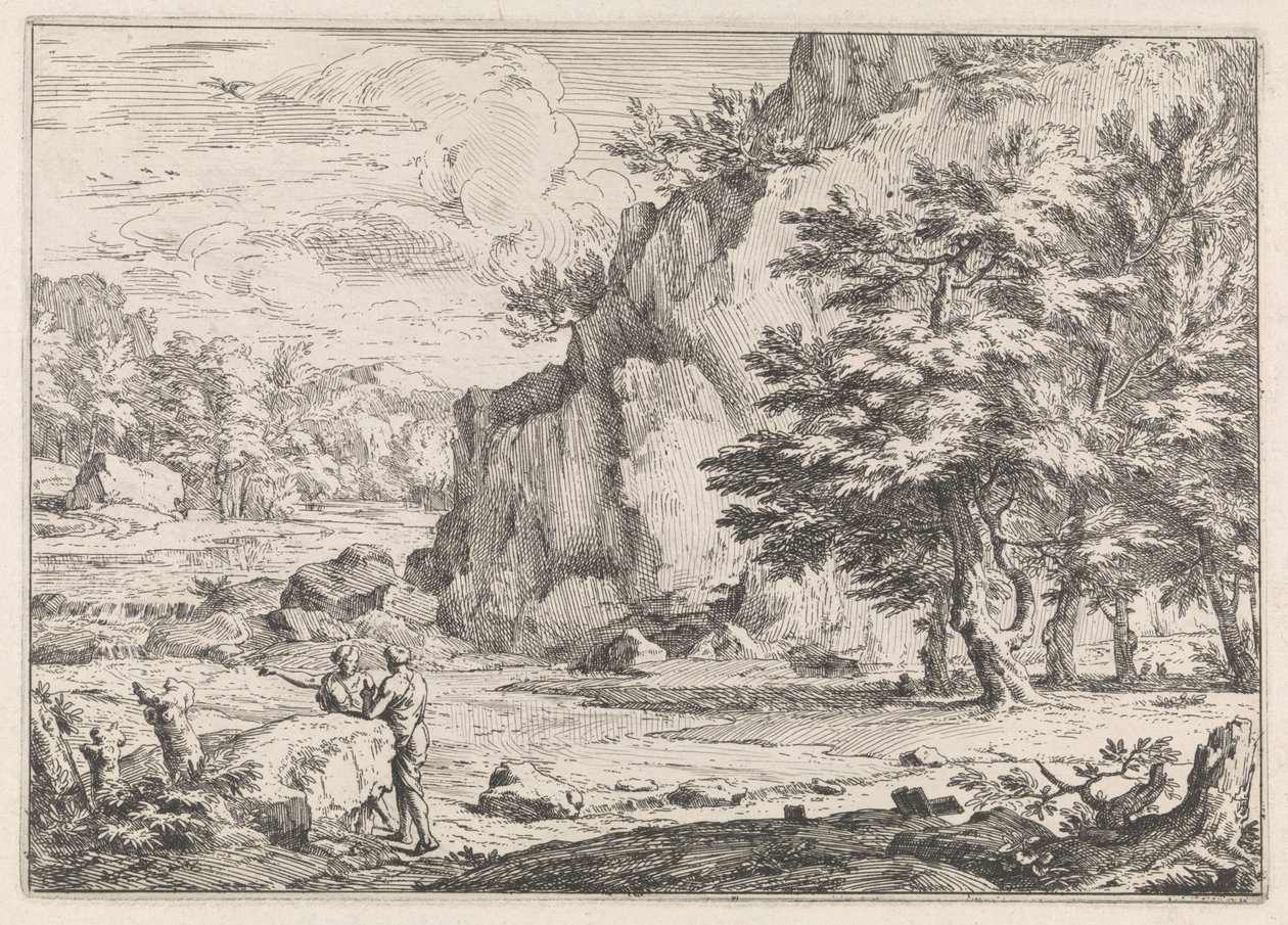 Landskap med sten av Abraham Genoels