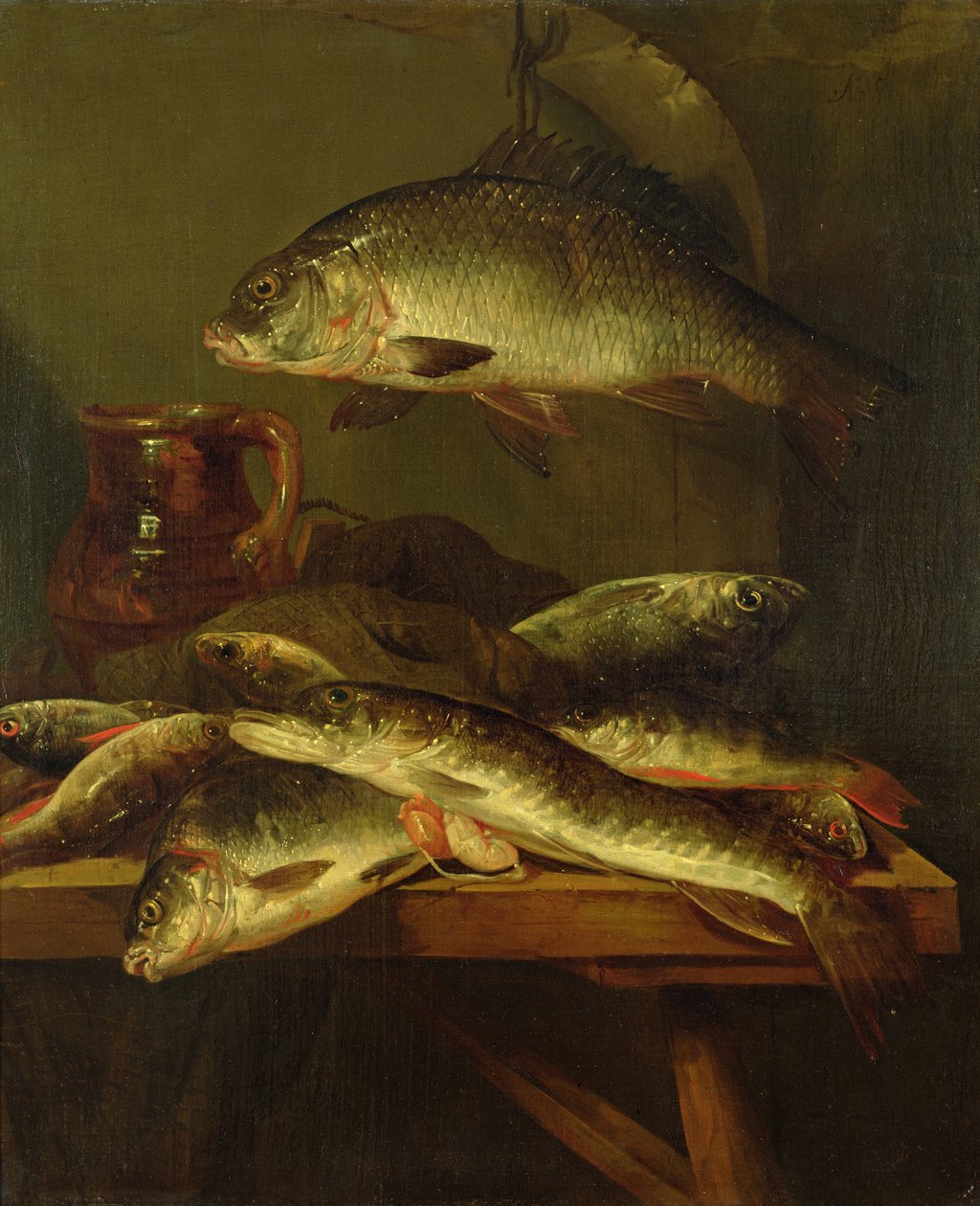 Stilleben med karp av Abraham Hendricksz van Beyeren