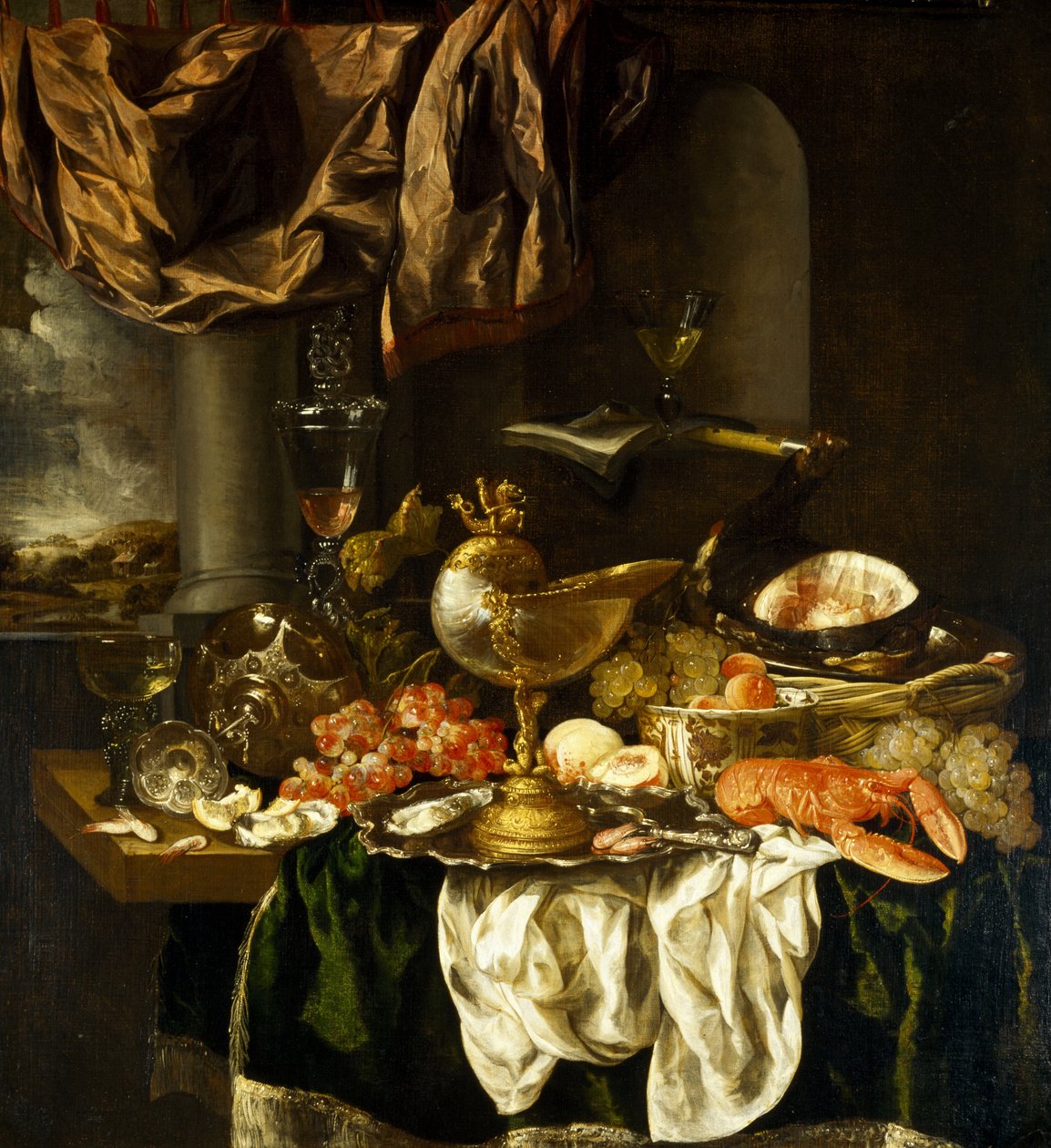 Stilleben med landskap, 1650-talet av Abraham Hendricksz van Beyeren