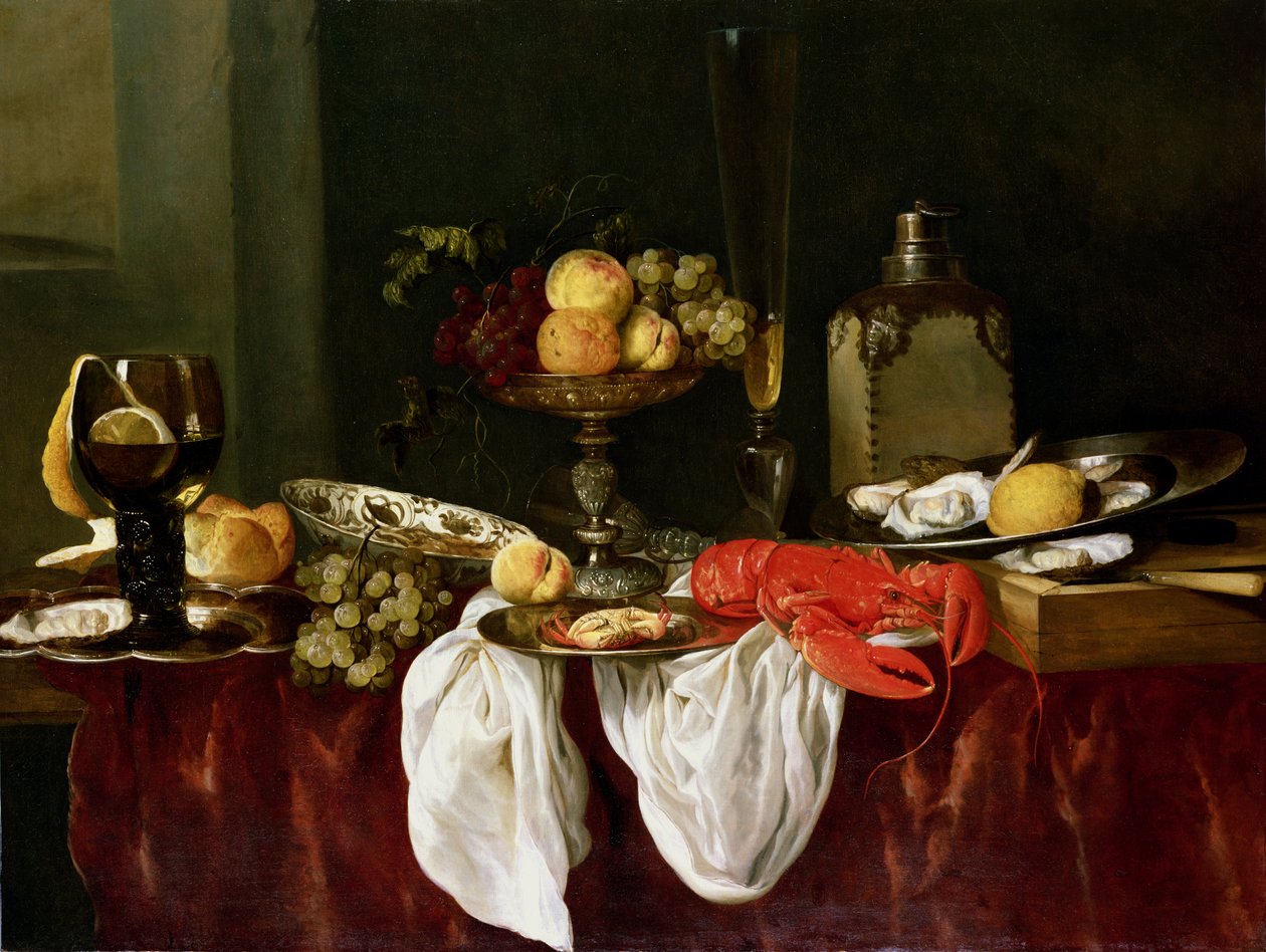 Stilleben med hummer av Abraham Hendricksz van Beyeren