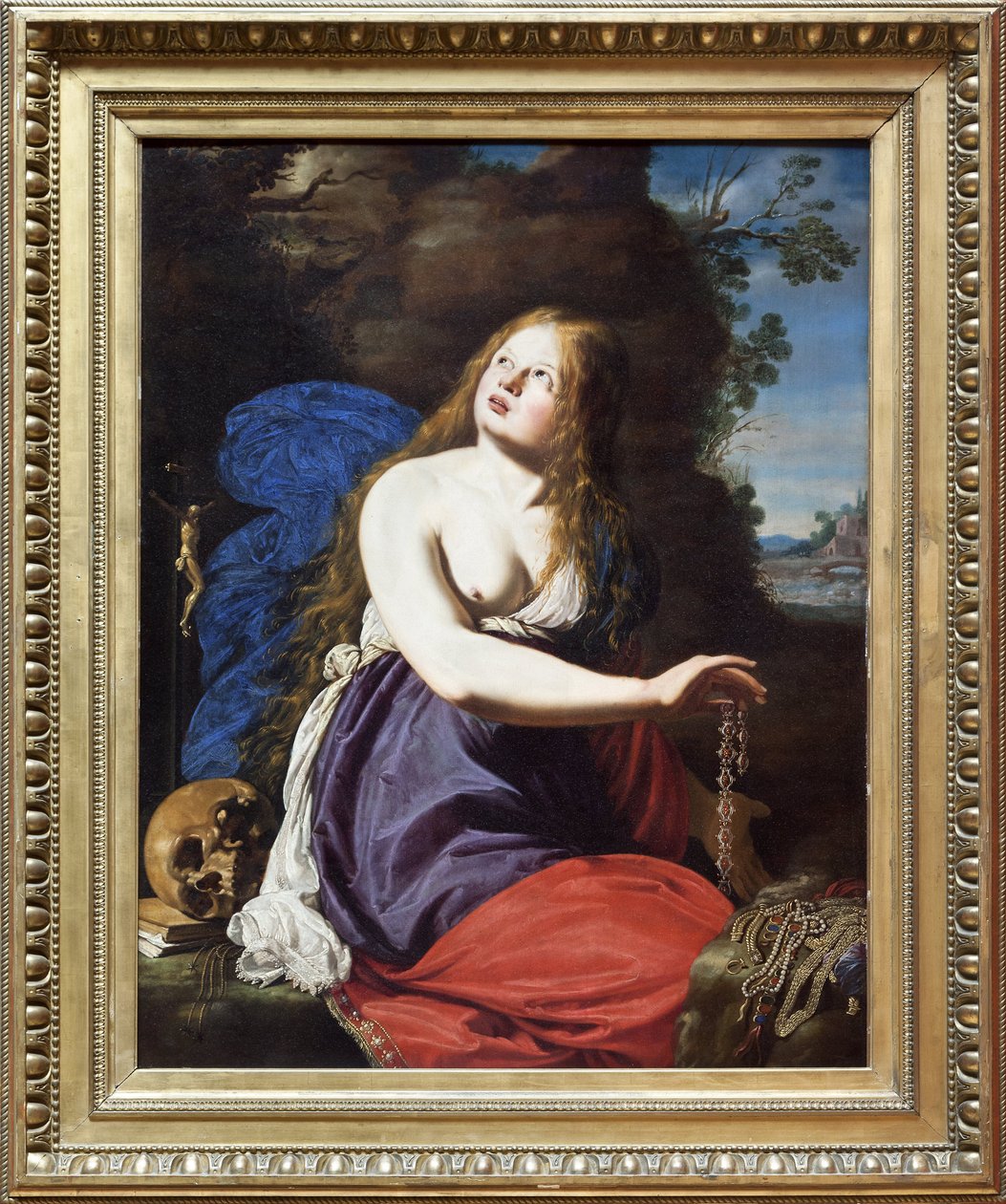 Ångerfulla Maria Magdalena, Oljemålning på trä av Abraham Janssens (van Nuyssen) (1567-1631). Fotografi, KIM Youngtae, Lille Palace of Fine Arts, Lille, Frankrike. av Abraham Janssens