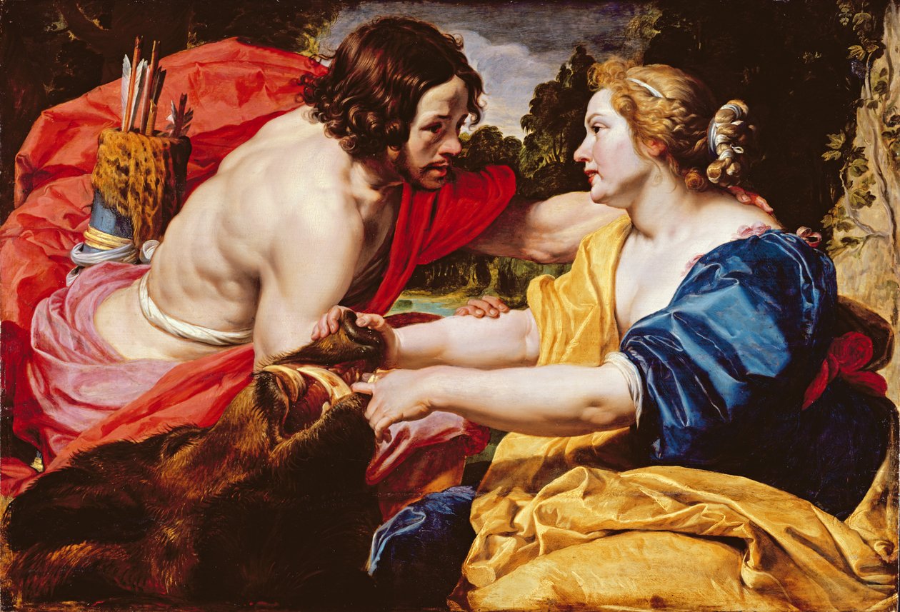 Återvända från jakten eller, Meleager och Atalanta av Abraham Janssens van Nuyssen