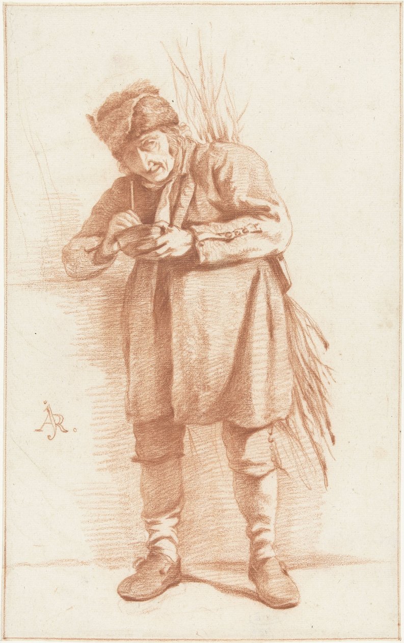 Stående man med en pipa och ett knippe pinnar av Abraham Johannes Ruytenschildt