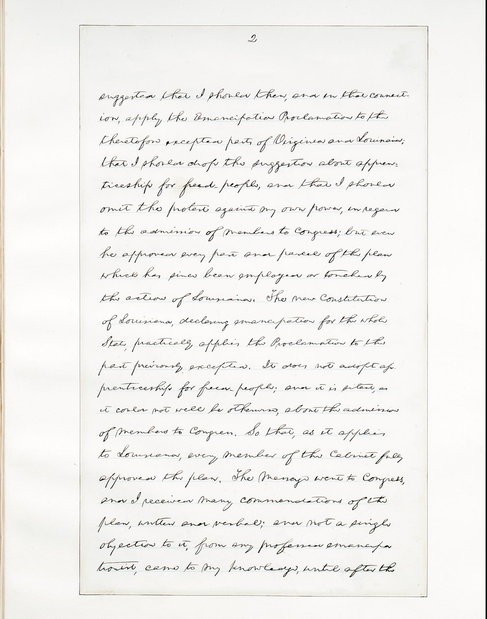 Autografmanuskript av Lincolns sista tal som president, levererat i Washinton, D.C., från Vita husets fönster på kvällen den 11 april 1865 av Abraham Lincoln