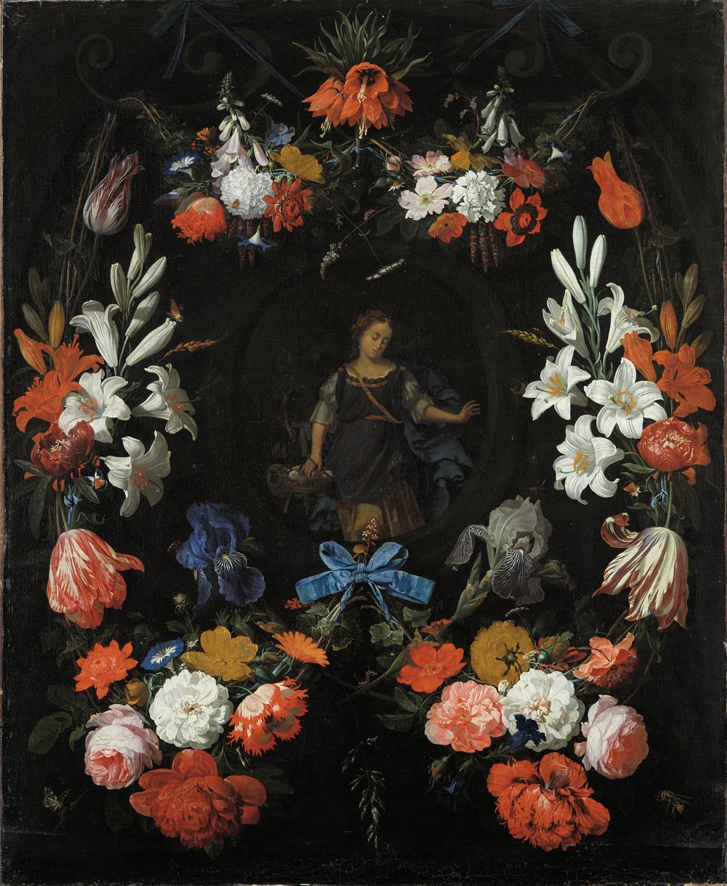 Garland of Flowers, ca 1675 av Abraham Mignon
