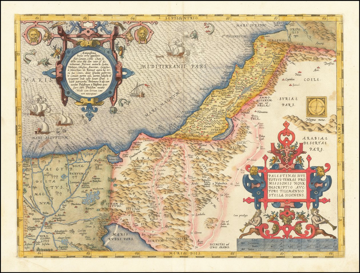 1573 års karta över Palestina av Abraham Ortelius av Abraham Ortelius