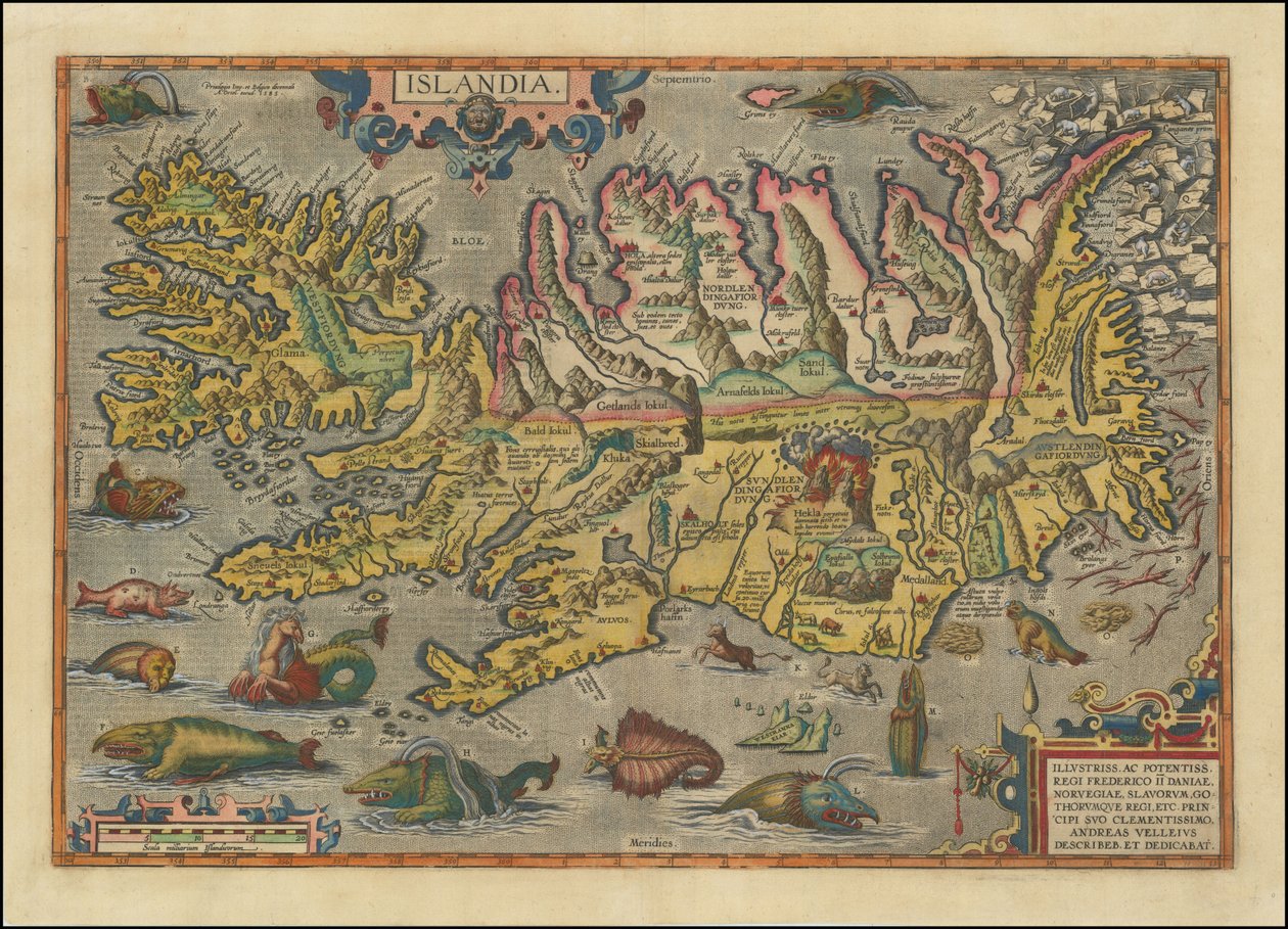 1591 års karta över Island av Abraham Ortelius av Abraham Ortelius