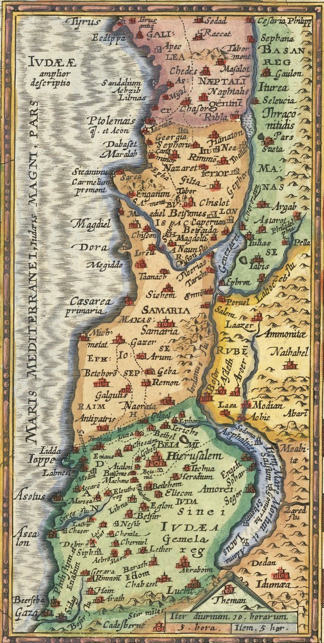 1624 års detaljkarta över det heliga landet av Abraham Ortelius av Abraham Ortelius
