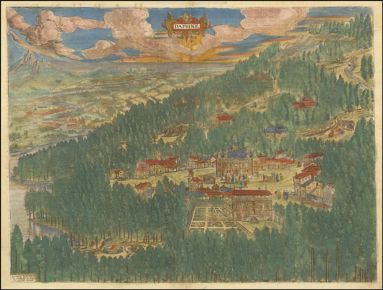 1624 imaginär vy av Daphne i Antiokia av Abraham Ortelius av Abraham Ortelius