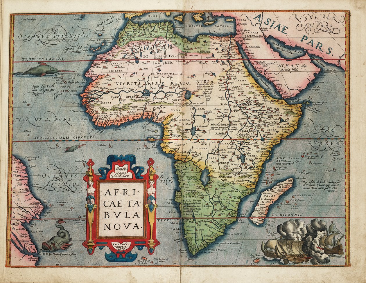 En ny karta över Afrika av Abraham Ortelius