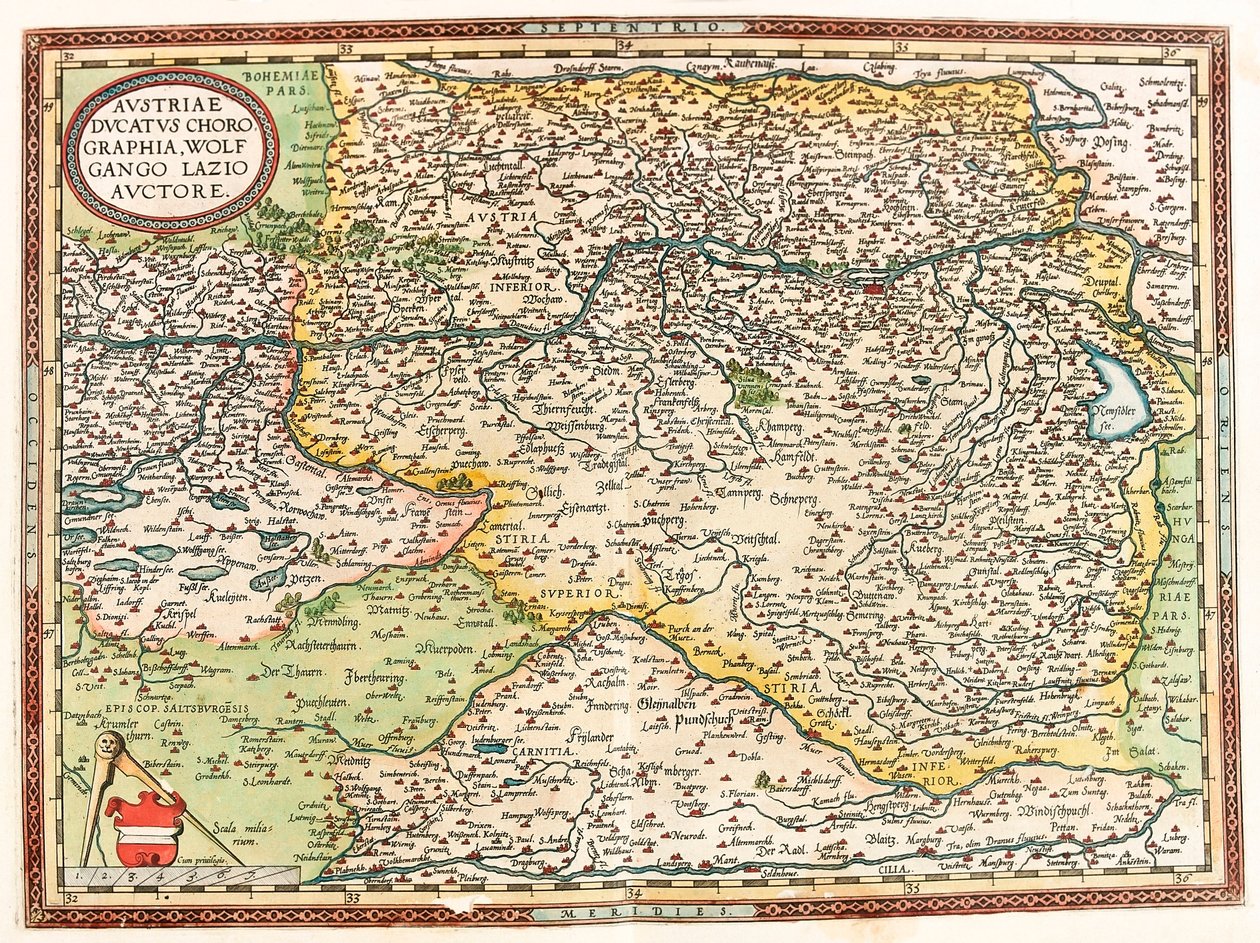 Österrike Ducatus Chorographia Wolfgango Lazio Auctore Karta över Österrike Ducatus Chorographia Wolfgango Lazio Auctore Österrike Ducatus Chorographia Wolfgango Lazio Auctore av Abraham Ortelius
