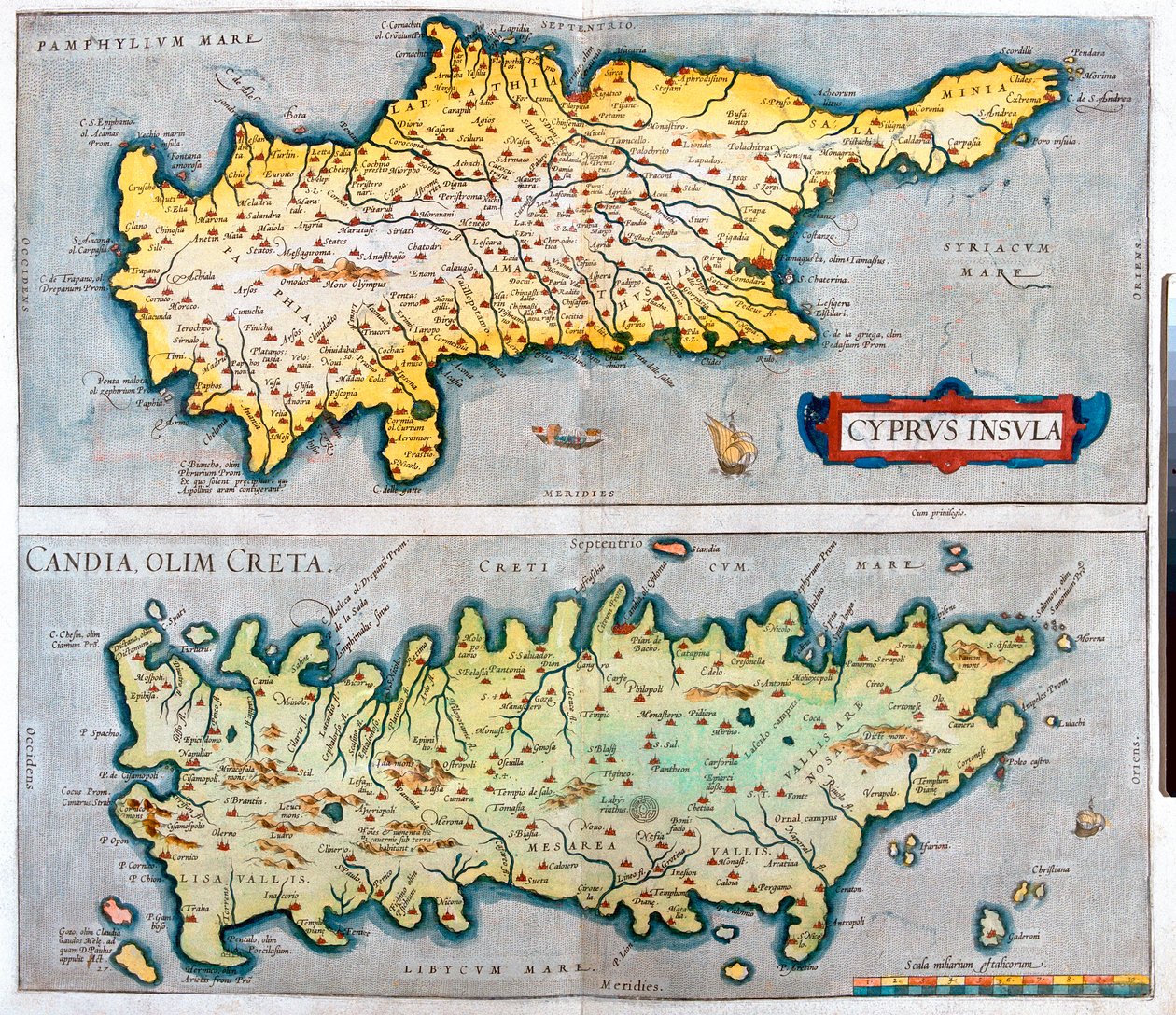 Cypern, Kreta, Cypern, Grekland av Abraham Ortelius